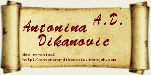 Antonina Dikanović vizit kartica